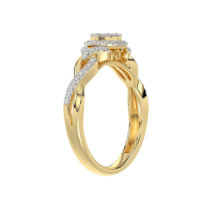 LADIES RING 0.25CT ROUND DIAMOND 10K YELLOW GOLD