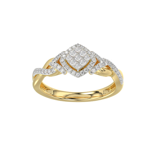 LADIES RING 0.25CT ROUND DIAMOND 10K YELLOW GOLD