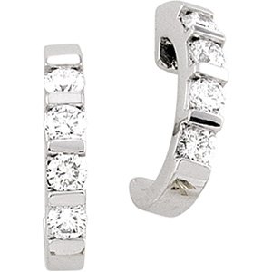 Ladies Natural Diamond J-Hoop Earrings (I1, G-H) — 14K Yellow Gold