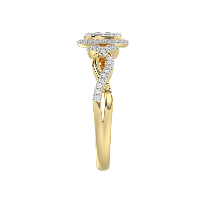LADIES RING 0.25CT ROUND DIAMOND 10K YELLOW GOLD