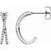Ladies Natural Diamond Criss-Cross J-Hoop Earrings (I1, G-H) — 14K White Gold