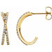 Ladies Natural Diamond Criss-Cross J-Hoop Earrings (I1, G-H) — 14K Yellow Gold