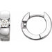 Ladies Natural Diamond 12 mm Hinged Huggie Hoop Earrings (I1, G-H) — Platinum