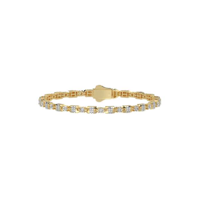 Elegant 10K Yellow Gold Ladies Bracelet With 0.33 Ct Round Diamonds. A Graceful And Minimal Fine Jewelry Design Perfect For Gifting.
