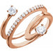 Ladies Natural Diamond Freeform Ring — 14K Rose Gold