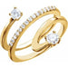 Ladies Natural Diamond Freeform Ring — 14K Yellow Gold
