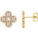 Ladies Natural Diamond Clover Earrings — 14K Yellow Gold