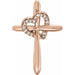 Ladies Natural Diamond Heart Cross Pendant (I1, G-H) — 14K Rose Gold