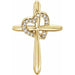 Ladies Natural Diamond Heart Cross Pendant (I1, G-H) — 14K Yellow Gold
