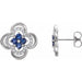 Ladies Natural Blue Sapphire Natural Diamond Clover Earrings — Platinum