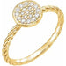 Ladies Natural Diamond Cluster Rope Ring (I1, G-H) — 14K Yellow Gold