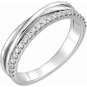 Ladies Natural Diamond Criss-Cross Ring (I1, G-H) — Sterling Silver