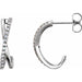 Ladies Natural Diamond Criss-Cross J-Hoop Earrings (SI2-SI3, G-H) — Platinum