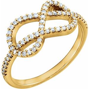 Ladies Natural Diamond Knot Ring (I1, G-H) — 14K Yellow Gold