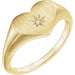 Ladies Natural Diamond 11.9 mm Heart Starburst Ring — 14K Yellow Gold