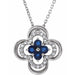 Ladies Natural Blue Sapphire Natural Diamond Clover Necklace (Si2-Si3, G-H) — Platinum
