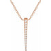 Ladies Natural Diamond Graduated Bar Necklace (I1, H+) — 14K Rose Gold