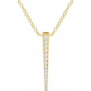 Ladies Natural Diamond Graduated Bar Necklace (I1, H+) — 14K Yellow Gold