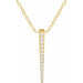 Ladies Natural Diamond Graduated Bar Necklace (I1, H+) — 14K Yellow Gold