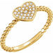 Ladies Natural Diamond Heart Bead Ring (I1, G-H) — 14K Yellow Gold