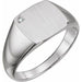 Ladies Natural Diamond 12 mm Square Signet Ring — Platinum