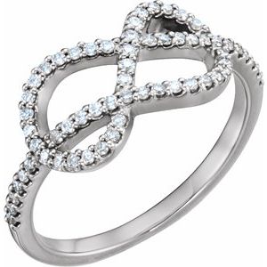 Ladies Natural Diamond Knot Ring (SI2-SI3, G-H) — Platinum
