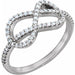 Ladies Natural Diamond Knot Ring (SI2-SI3, G-H) — Platinum