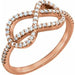 Ladies Natural Diamond Knot Ring (I1, G-H) — 14K Rose Gold