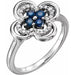 Ladies Natural Blue Sapphire Natural Diamond Ring (SI2-SI3, G-H) — Platinum
