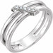 Ladies Natural Diamond Bar Ring — Sterling Silver