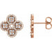 Ladies Natural Diamond Clover Earrings — 14K Rose Gold