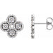 Ladies Natural Diamond Clover Earrings — Platinum