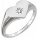 Ladies Natural Diamond 11.9 mm Heart Starburst Ring — Sterling Silver