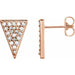 Ladies Natural Diamond Triangle Earrings — 14K Rose Gold