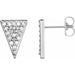 Ladies Natural Diamond Triangle Earrings — 14K White Gold