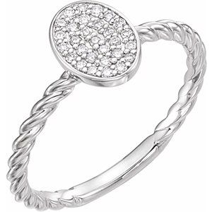Ladies Natural Diamond Cluster Ring (I1, G-H) — Sterling Silver