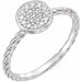 Ladies Natural Diamond Cluster Rope Ring (I1, G-H) — Sterling Silver