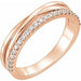 Ladies Natural Diamond Criss-Cross Ring (I1, G-H) — 14K Rose Gold