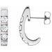 Ladies Natural Diamond J-Hoop Earrings (I1, G-H) — 14K White Gold