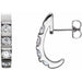 Ladies Natural Diamond J-Hoop Earrings (SI2-SI3, G-H) — Platinum