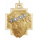 Ladies 14K Yellow/ Natural Diamond Face of Jesus Crown Cross Pendant (I3, Ghi) — 14K Yellow/White Gold