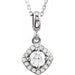 Ladies Natural Diamond Halo-Style Necklace (I1, G-H) — 14K White Gold