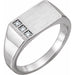 Ladies Natural Diamond Signet Ring (I1, G-H) — 14K White Gold