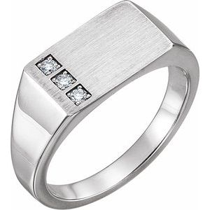Ladies Natural Diamond Signet Ring (Si2-Si3, G-H) — Platinum