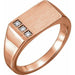 Ladies Natural Diamond Signet Ring (I1, G-H) — 14K Rose Gold