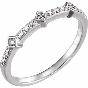 Ladies Natural Diamond Stackable Ring (I1, H+) — 14K White Gold