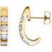 Ladies Natural Diamond J-Hoop Earrings (I1, G-H) — 14K Yellow Gold