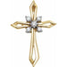 Ladies 14K Yellow/ Natural Diamond Cross Pendant (Si1, G-H) — 14K Yellow/White Gold