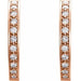 Ladies Natural Diamond Inside-Outside 18 mm Hoop Earrings (I1, G-H) — 14K Rose Gold