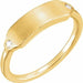 Ladies Natural Diamond 18x5 mm Signet Ring — 14K Yellow Gold